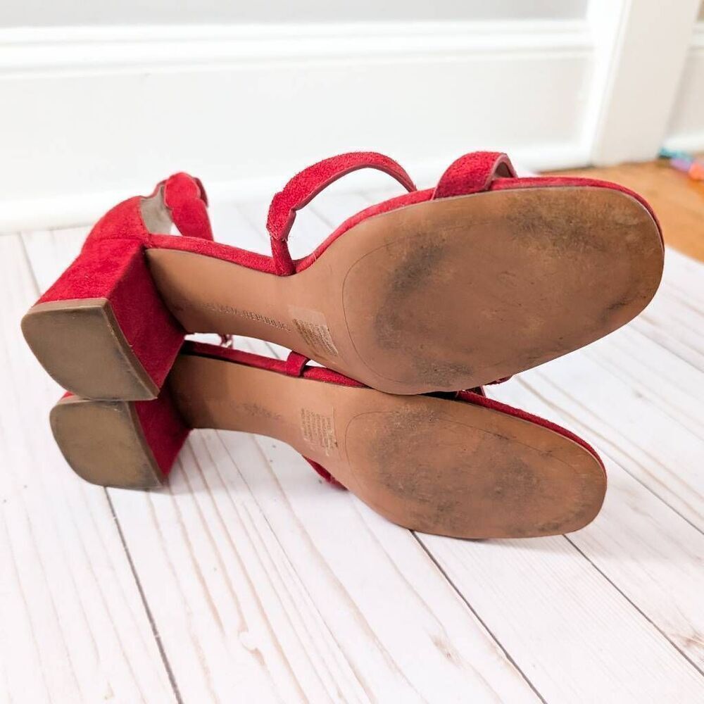 Banana Republic Laser Cut Low Block Heel Suede Sandals - Picture 6 of 6